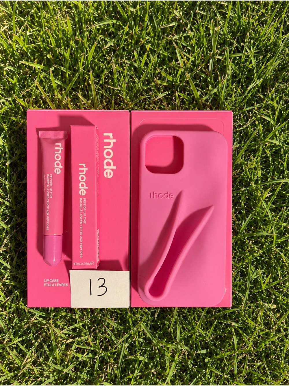 RHODE Pink Silicone iPhone Case with Matching Lip Gloss Kit